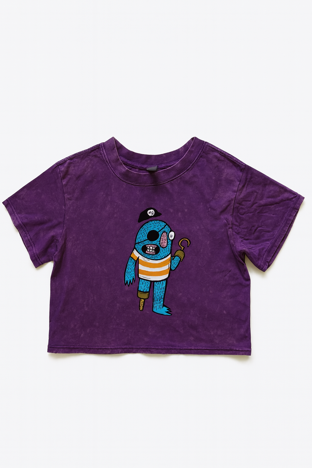 Stone Wash Monster Crop Top