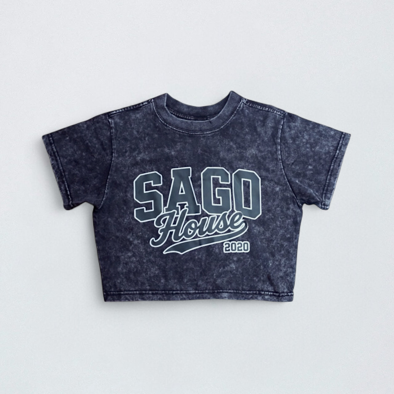 Stone Wash Sago Crop Top
