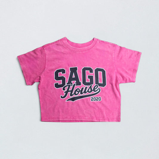 Stone Wash Sago Crop Top